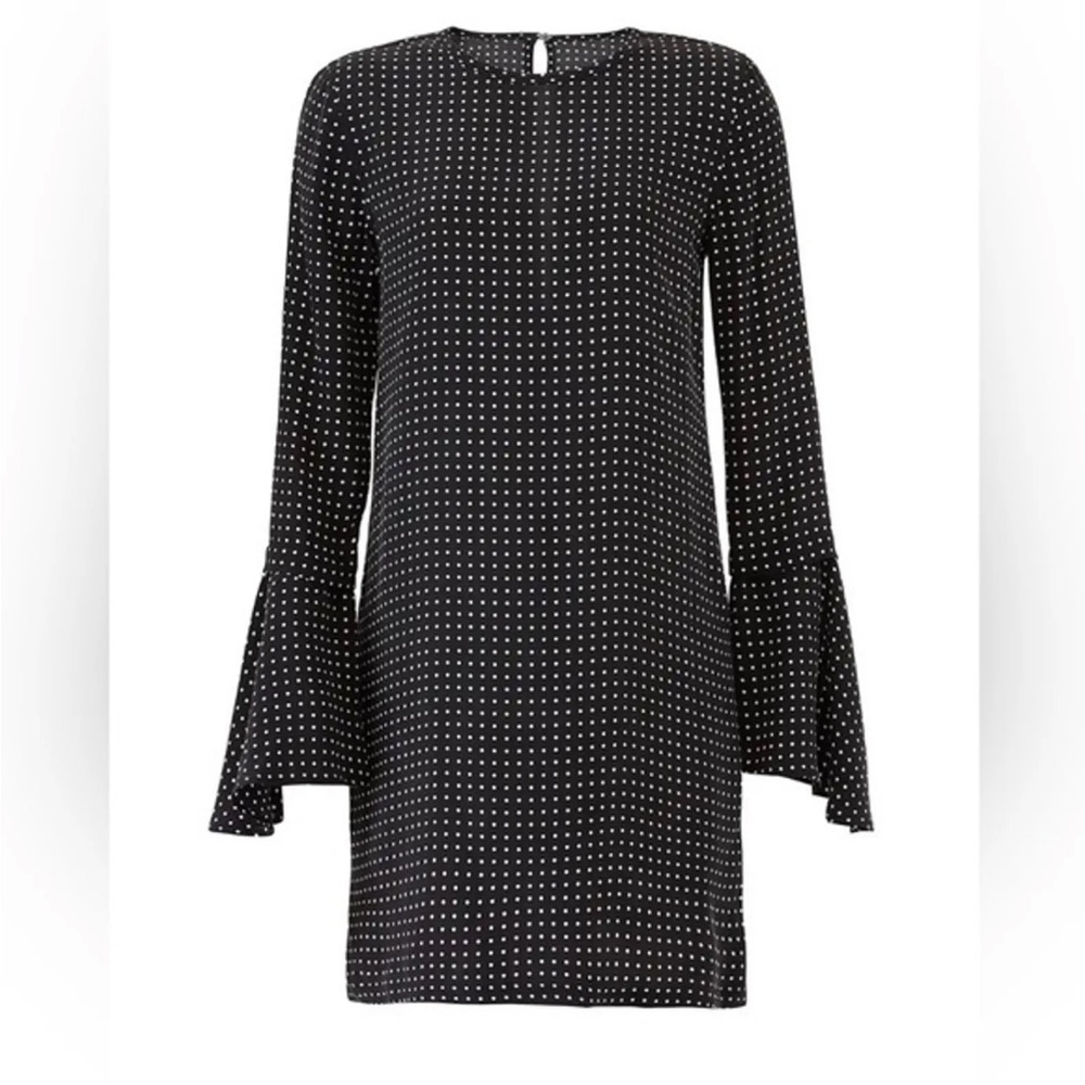 NEW Equipment Femme Mari Minimalist Mini Polka Dot Silk Dress Bell Sleeve Mini S - Picture 3 of 14